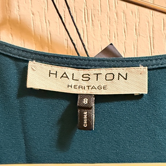 Halston Heritage Asymmetrical Deep Teal Dress - Picture 2 of 3